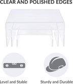 SimbaLux Acrylic Display Risers Clear Stand Set of 3 Small Low Profile Tiered for Showcasing Food, Cupcake, Dessert, Candy, Jewelry, Figurines, Photos, Retail & Home Decoration, Durable & Steady