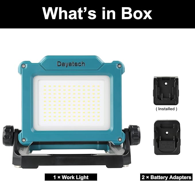 Cordless LED Work Light Compatible with Makita 18-20V Battery, Magnetic Base for Under Hood, 4000 LM 25 W Brightness Adjustable, Flickerless, (Light Only/Charger Not Included)