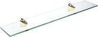 Spancraft Glass H-6x36-Brass Heron Glass Shelf, Brass, 6" x 36"
