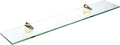 Spancraft Glass H-6x18-Brass Heron Glass Shelf, Brass, 6" x 18"