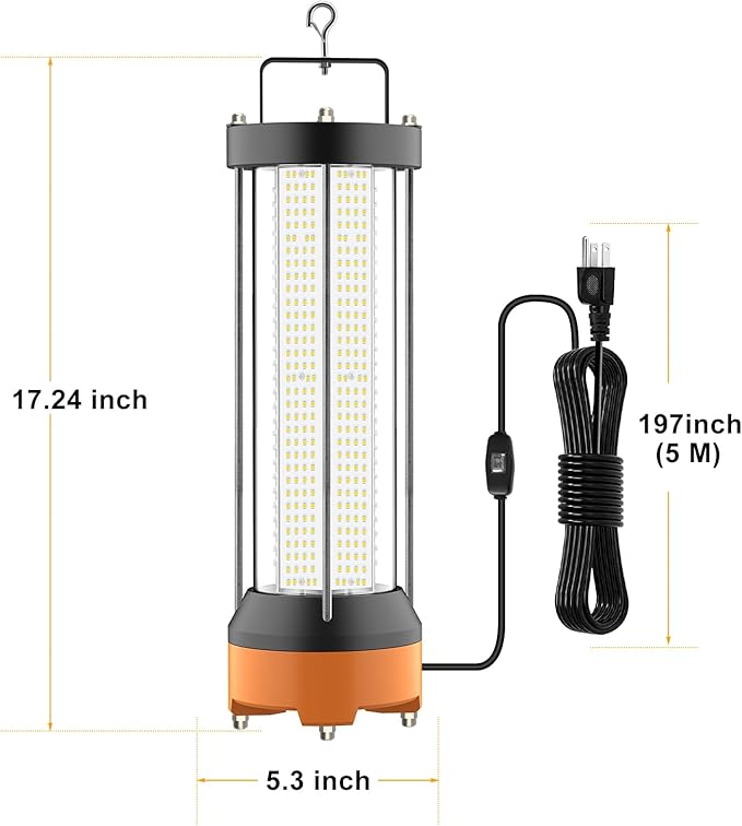 400W LED Temporary Work Light, 56000 LM 5000K Daylight White IPX8 Waterproof Job Site Construction Lighting, High-Brightness Portable Temp Lighting for Outdoor and Industrial Use