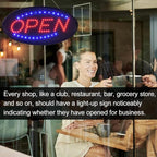 KEBE LED Open Signs for Business, Ultra Bright High Visibility Advertisement Board Electric Display Sign for Bar Hotel Shop Window Glass Door, 19"x10"