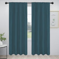 Easy-Going Rod Pocket Blackout Curtains for Bedroom, Room Darkening Window Curtains for Living Room, Thermal Insulated Noise Reduction Solid Window Drapes, 2 Panels(42x84 in, Bluestone)