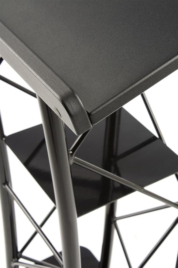 Truss Podium with Base and 23" Wide Top, 64"H, Includes iPad 2-4 and iPad Air Mount (Black Steel/Aluminum)