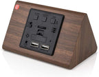 OCT17 Wooden Wood Clock, New Version LED Alarm Digital Desk Clock Adjustable Brightness, Alarm Time, Displays Time Date Temperature - Brown