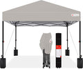 Best Choice Products 10x10ft 1-Person Setup Pop Up Canopy Tent Instant Portable Shelter w/ 1-Button Push, Case, 4 Weight Bags - Light Gray
