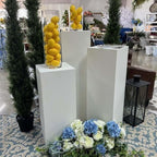 shopPOPdisplays White Expanded PVC Display Pedestal - Lightweight, Portable & Durable for Events, Trade Shows - 50 lb. Capacity (11.5" W x 11.5" L x 12" H)