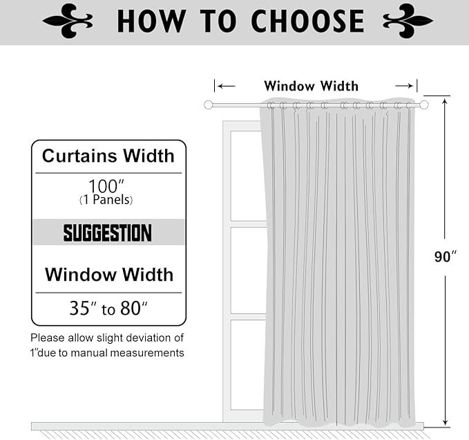 ChrisDowa Room Divider Curtain 90 Inches Long, Wide Blackout Sliding Door Curtain for Bedroom, Room Darkening Privacy Window Curtain for Patio Door (1 Panel Set, Light Grey, 100 x 90 Inch)