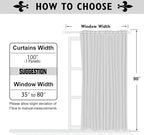 ChrisDowa Room Divider Curtain 90 Inches Long, Wide Blackout Sliding Door Curtain for Bedroom, Room Darkening Privacy Window Curtain for Patio Door (1 Panel Set, Black, 100 x 90 Inch)
