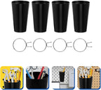 4 Sets Pegboard Hooks and Pegboard Cup Holders Kit with 8Cm Diameter Compatible with 500Ml Cups Multipurpose Workshop and Craft Room Organizer