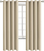 BGment Room Darkening Curtains 72 Inches Long - Grommet Thermal Insulated Drapes Window Treatment Curtains for Bedroom, 2 Panels, 52 x 72 Inch, Beige