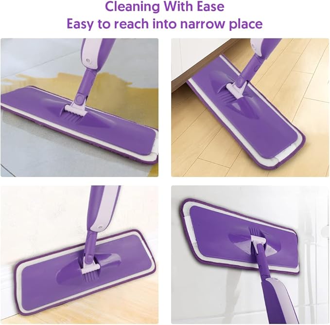 Spray Mops for Hardwood Floor Cleaning: MEXERRIS Wet Mops with 2 Refillable Bottles - Floor Mop with 3 Washable Pads for Swiffer Powermop - Home Commercial Dust Mop for Wood Laminate Ceramic Tiles