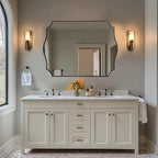 ANDY STAR 30x40 Inch Bronze Mirror, Large Bathroom Mirror with Anti-Rust Stainless Steel Metal Frame, Unique Rectangle Mirror, Stunning Curved Design Ideal for Home Remodel