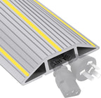 10Ft Cord Cover Heavy Duty Cable Protector 3 Channels Contains Cords Cables and Wires Easy to Unroll-Conceal Wires of Home Office Warehouse Workshop Concerts or Other Outdoors Surround (Gray-10Ft)