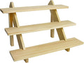 3 Tier Earring Display Stands For Selling, Retail Display Riser Earring, Ring Holder Stand, Removable Countertop Small Merchandise Display Stand, for Figures,Cupcake, Photo (Wood color)
