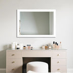 Ruomeng Rectangular Wall Mirror 24" x 36" for Bathroom, Bedroom, Entryway, Living Room, White