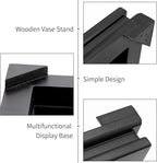 MDEOOSKY Wooden Display Stand Square Wood Display Base Display Risers Square Vase Riser Teapot Aquarium Lamp Base Home Decoration 6.7" W x 6.7" D x 1.7" H (Black)