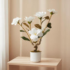GAOMON White Fake Orchids Flowers in Pot,24 inch Faux Orchids Plant Real Touch for Home Decor Indoor Bathroom Decoration