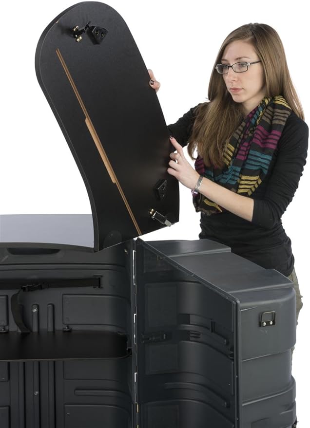 Displays2go 37.9 Inch Portable Trade Show Counter, Converts to Case, Hard Shell Plastic (BMRCNTB1)