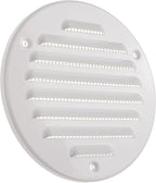 Vent Systems - 4 Inch (Inner) Pack of 5 White Metal Round Soffit Air Vent Grille Cover, Register air Vent Deflector, Louver - Built-in Mesh - HVAC for Bathroom, Home Office, Kitchen 5 Inch (Outer)