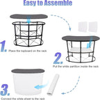 Portable Tradeshow Podium Table, 51.97x15.75x35.43Inch Curved Pop Up Table Foldable Retail Bar Table Reception Desk Speech Stand with Storage Rack for Checkout Exhibition Promotion Retail
