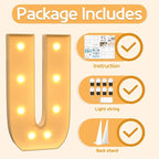 Marquee Letters 3 Feet Tall Large Light Up Letters U Happy Birthday Decorations Marry Me Engagement Party Decor Yellow Light Birthday Decorations Balloon Arch Kit Foam Sign U
