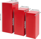 Eapmic Pedestal Stands for Party, Cake Pedestal Stand, Dessert Table Display Plinth Pillars, Sculpture Display Column Decoration Cube for Wedding Birthday (Red, Square-3Pcs(31.49"+25.59"+23.62"))