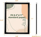 12 Pack 8.5x11 Acrylic Sign Holder Wall Mount with Framed Border, Peel & Stick Adhesive & 180° Flip Design - Single-Sided Clear Plastic Display for Menu, Poster, Flyer (Horizontal/Vertical) - Office, Home, Restaurant,No Drilling