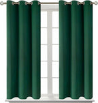 BGment Blackout Curtains for Bedroom - Grommet Thermal Insulated Room Darkening Drapes for Living Room, Set of 2 Panels (38 x 45 Inch, Emerald Green)