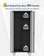 Metal Storage Cabinet with Lock-71 Tall Tool Organizer Steel Lockers w/Hanging Rod Metal Wardrobe Cabinet on Wheels for Home, Office, Warehouse, Garage