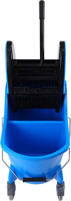 Mop Bucket with Wringer, Mop Bucket Separate Dirty Water for Floor Cleaning with Drain Pipe &Storage Bucket, Blue