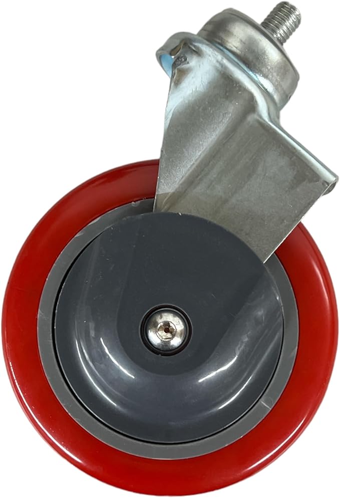 Heavy Duty Laundry and Grocery 1.8 Bushel Cart with U-Handle, 5" Wheel (Red)