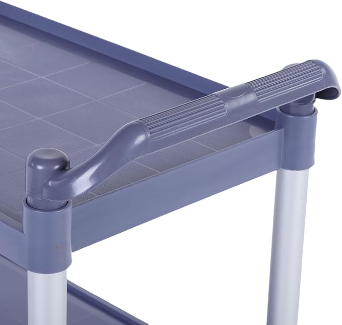 3 Tier Utility Cart Rolling Tool Cart, Heavy Duty Commercial Service Tool 330lbs Load Capacity, Mechanic Tool Storage Organizer for Warehouse Garage M Gray, Equipped with 4