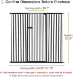 Lumizone Extra Tall Cat Gate 55.12" High Pressure Mounted Extra Wide 2025 New (17 Sizes) 1.37" Gap No Drilling Auto-Close One-Handed Operation Tall Pet Gate for Dogs(Black, 55.12" H x 63.39"-67.71" W)