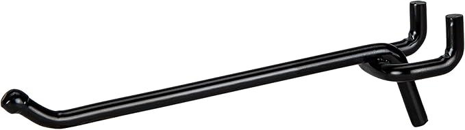 Presa Heavy Duty Black Steel Peg Board Shelving Hooks, 4-Inch, 50-Pack