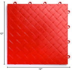 Big Floors RaceDeck Diamond Plate Design, Durable Interlocking Modular Garage Flooring Tile (Red, 48 Pack of 12 x 12" Tiles)