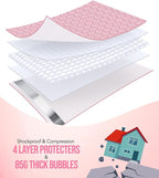 GSSUSA Light Pink Bubble Mailers, 4x8 Small Padded Envelopes, 800 Pack, Strong Adhesion Self-Seal Bubble Envelopes for Small Business