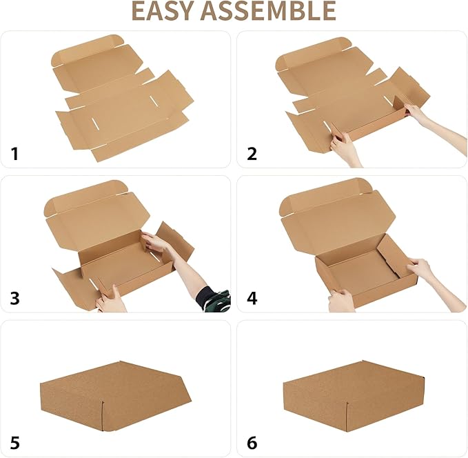 RLAVBL 4x4x1 Small Shipping Boxes Set of 50, Brown Corrugated Cardboard Box for Packing, Mailing, Business