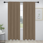 Easy-Going Rod Pocket Blackout Curtains for Bedroom, Room Darkening Window Curtains for Living Room, Thermal Insulated Noise Reduction Solid Window Drapes, 2 Panels(34x84 in, Camel)