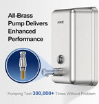 AIKE 37oz Surface Mount Stainless Steel Soap Dispenser for Commercial,Brushed Stianless Steel Finish Model AK1003