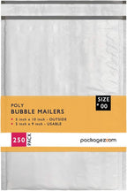 5x10 inches Poly Bubble Mailer Self Seal Bubble Shipping Envelopes 2.5 Mil 250 Pack