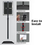 Adjustable Sign Stand for Display, with Upgraded Iron Base, Pedestal Floor Signage Stand Holder for Outdoor or Indoor Advertising (11 x 17, Black, 3Pack)