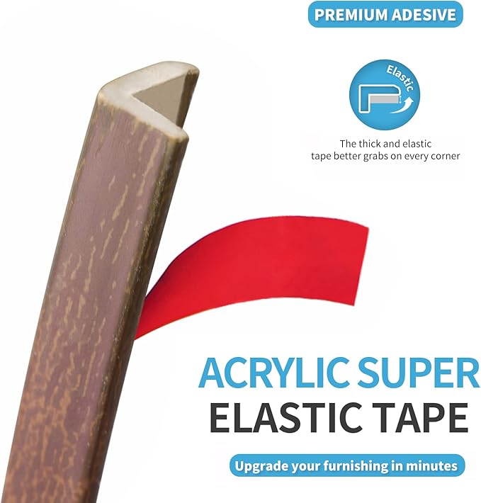 Art3d 20ft Outside Vinyl Corner Trim Peel and Stick for Tile and Wall Edges, Furniture Decoration, Cherry