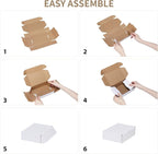 RLAVBL 10 Pack 6x4x3 Small Shipping Boxes, White Corrugated Cardboard Box for Packing, Mailing, Business