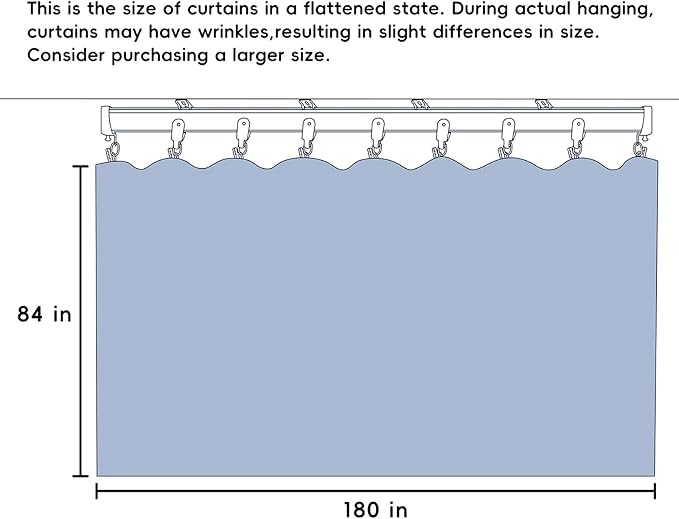 Room Divider Curtains Total Blackout Privacy Curtain Panel Room Thermal Insulated Noise Reduction Curtains for Bedroom Window Living Room Ceiling Track Curtain W 15 ft × H 7 ft Dark-Grey