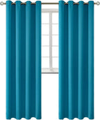 BGment Blackout Curtains - Grommet Thermal Insulated Room Darkening Bedroom and Living Room Curtains, Set of 2 Panels (52 x 95 Inch, Peacock Blue)