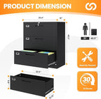 3 Drawer File Cabinets for Home Office, Office Storage Caninets Steel Cabnet for Letter/Legal/A4/F4-Assembly Required