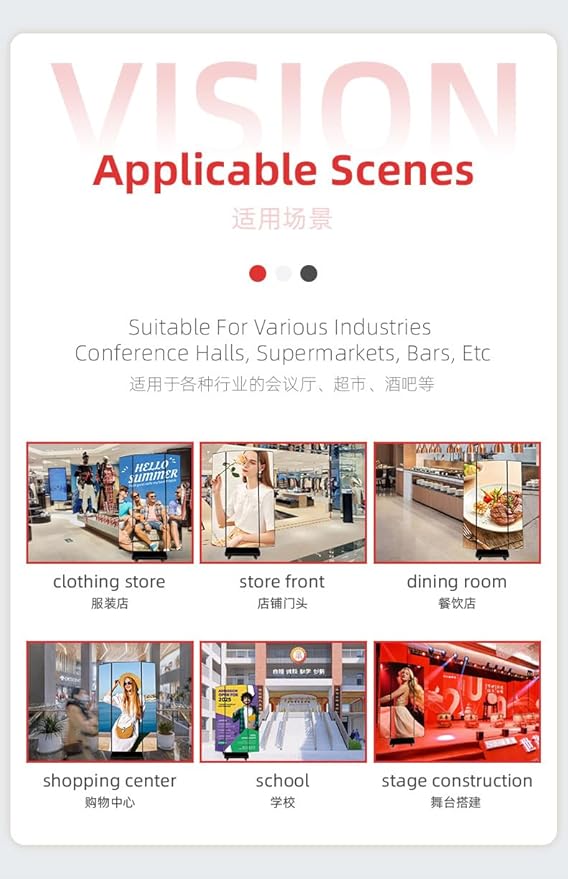 LED Digital Signage Display (P1.25Spliceable LED Poster Screen, with Publishing System, Foldable Advertising Display Kiosk, Suitable for Events and Rental Scenarios, Supports WiFi/USB/HDMI)(90in-)