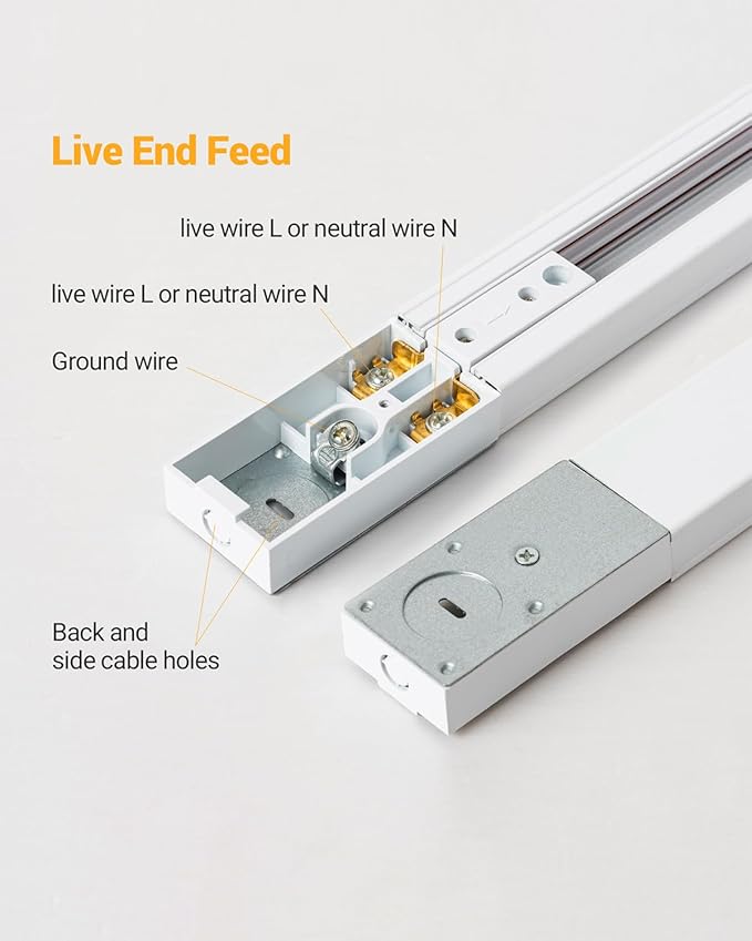 VANoopee 3-Color Zoomable 6 Light LED Track Lighting Kit with 6.6FT H Type Track Lighting Rail, LED Track Light Heads Dimmable Modern Kitchen Track Lighting Fixtures Ceiling Spotlight 10W 1000lm White