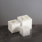 Glossy White Acrylic Cubes Display Nesting Risers,for displays and photography,displaying jewelry, cosmetics, figures,for retail counter,exhibition, Set of 3(4",5",6" cubes) (Glossy White)